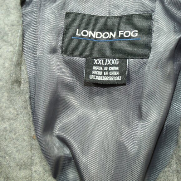 London Fog Pea Coat Women 2XL Light Gray 3/4 Car Coat Button Front Lined Pockets - Picture 3 of 7